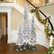Set of 2/3 4.5/6/7.5FT Flocked Artificial Christmas Tree with C3 Clear LED Lights,9 function w/Foot Pedal